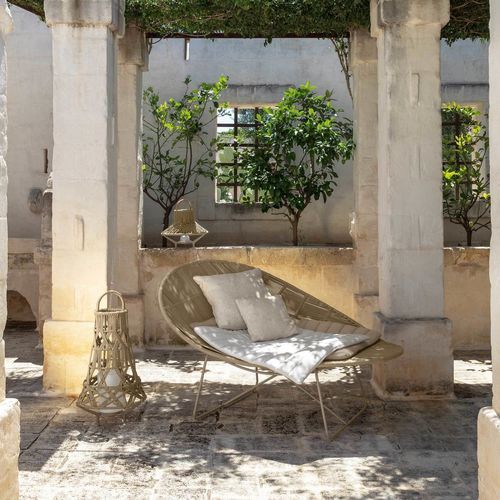 Moderner Sessel - PANAMA POLTRONA RELAX LIVING - TALENTI - Stoff / Kordel / Aluminium