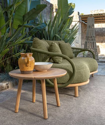 Afrikanischer Couchtisch - KAREN D60 - TALENTI - Holz / Gestell aus Holz / rund