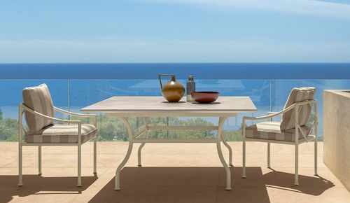 Moderner Esstisch - CAPRI - TALENTI - Aluminium / Feinsteinzeug / Gestell aus Aluminium