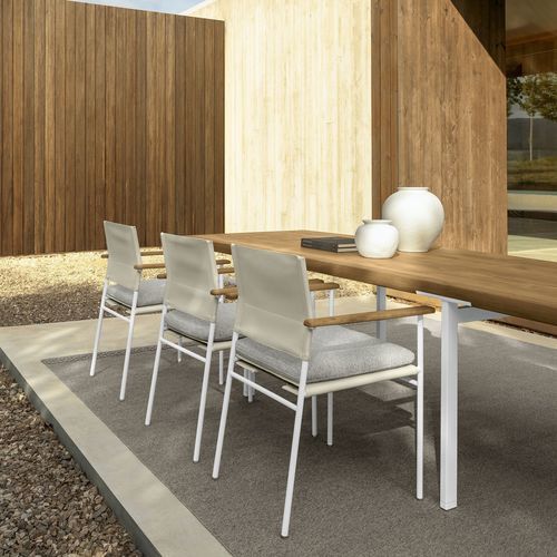 Moderner Esstisch - ALLURE - TALENTI - Aluminium / Holz / Rosenholz