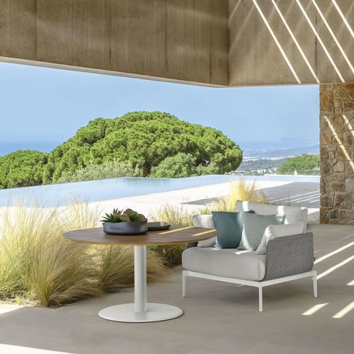 Moderner Esstisch - LEAF - TALENTI - Holz / Gestell aus Aluminium / quadratisch