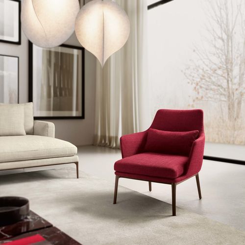 Moderner Sessel - CLAUDE - TALENTI - Leder / Stoff / Aluminium