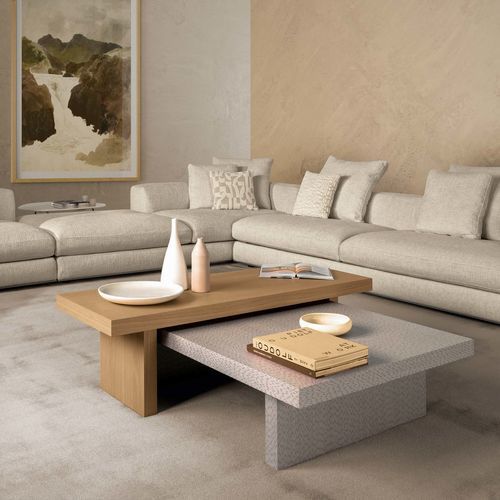 Moderner Couchtisch - HERBIE - TALENTI - Holzfurnier / lackiertes Holz / quadratisch