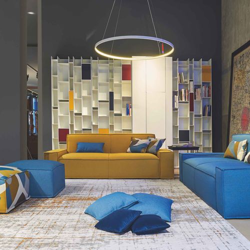 Modernes Sofa - LEO - Mazzoli Design - für Wohnzimmer / Stoff / Leder