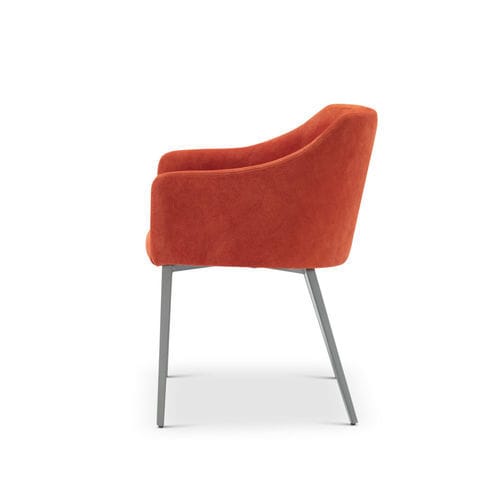 Moderner Sessel - ASANA - Mazzoli Design - Samt / Leder / poliertes Metall