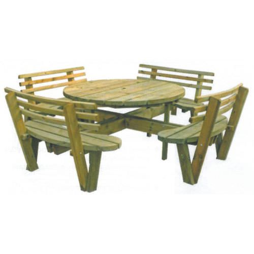 Moderner Picknicktisch - 161338 - Guéry SAS - Holz / rund / für öffentliche Bereiche