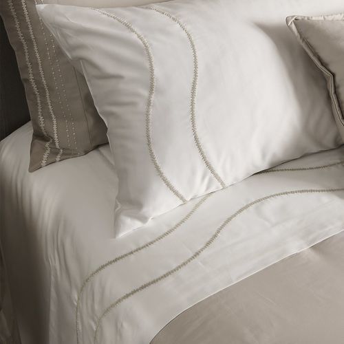 Baumwolle-Bettlaken - COUTURE D’ART RICAMO ONDE  - MASTRO RAPHAEL - Satin / Trockenreinigung / bestickt