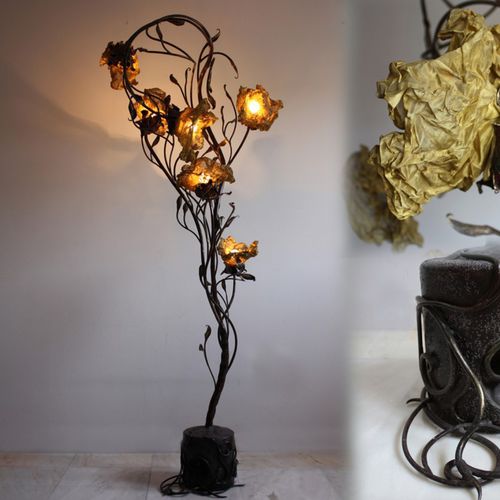 Bodenlampe - AETAS - Maximusarredi - Schmiedeeisen / originelles Design / mit Kabel