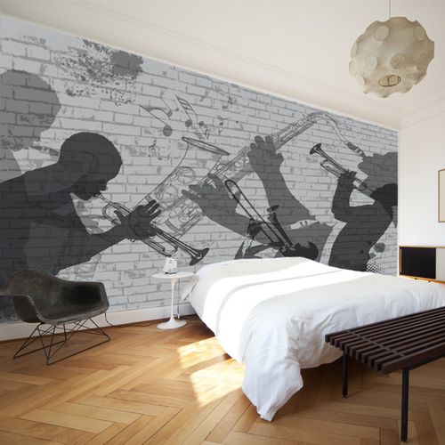 Moderne Tapete - JAZZ  - AQUILIA - DECLIK - Panorama / Skizzenmotiv / schwarz