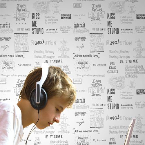 Moderne Tapete - PAROLES - AQUILIA - DECLIK - Motiv / mit Text / Vlies