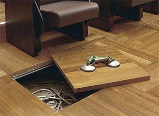Holzdoppelboden - Jindao Floors - für den Innenraum / perforiert