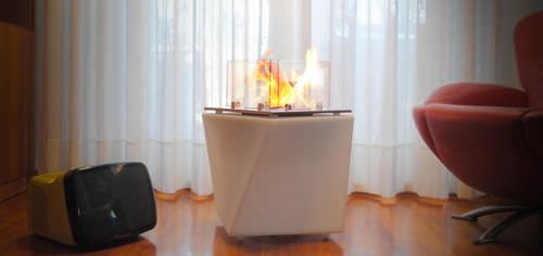 Bioethanol-Kamin - TWISTY FIRE ONE - drydesign - Einbau / Zentral / offene Feuerstelle