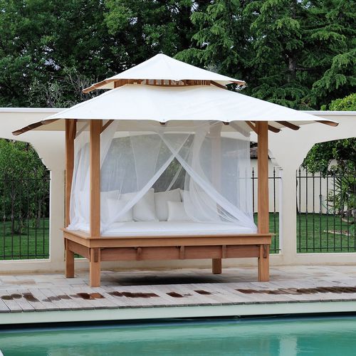 Garten-Bett / Himmel - THUNDERBIRD - HONEYMOON - King Size / modern / integrierter Beleuchtung