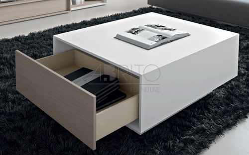Moderner Tisch - NEXT : 206 - A. Brito - lackiertes Holz / rechteckig / mit Schublade