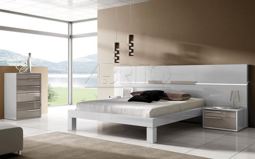Doppelbett - SELECT : 11C - A. Brito - modern / mit Nachttisch / mit integrierter Beleuchtung