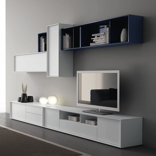 Moderne Wohnwand - NEXT : 211 - A. Brito - lackiertes Holz / Modul
