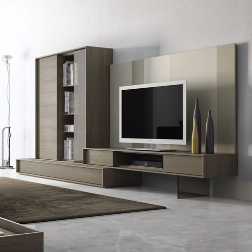 Moderne Wohnwand - NEXT : 214 - A. Brito - Holz / lackiertes Holz