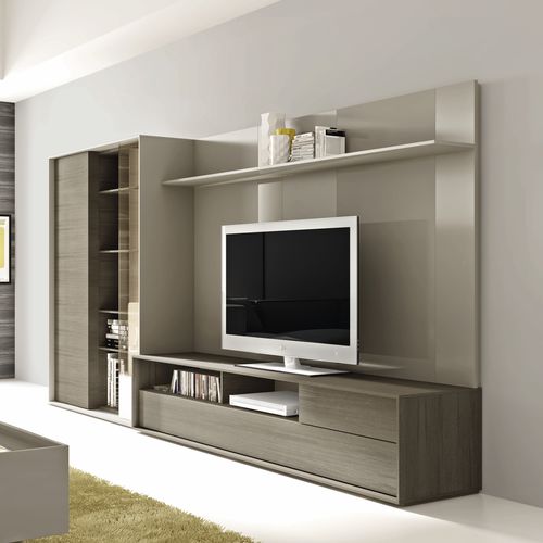 Moderne Wohnwand - NEXT : 221 - A. Brito - Holz / lackiertes Holz