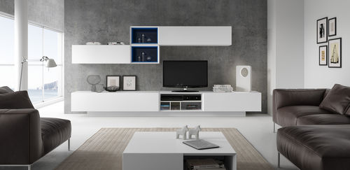 Moderne Wohnwand - GINZA + : 301 - A. Brito - lackiertes Holz