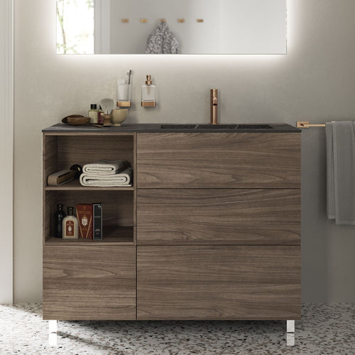 Freistehender Waschtisch-Unterschrank - PROGETTO_PUSH OPEN - Inda - Holz / modern / ohne Tür