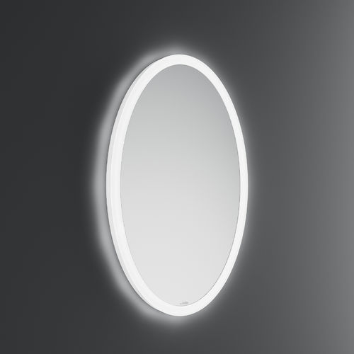 Wandmontierter Spiegel für Badezimmer - PORTOLE  - Inda - modern / oval / weiß