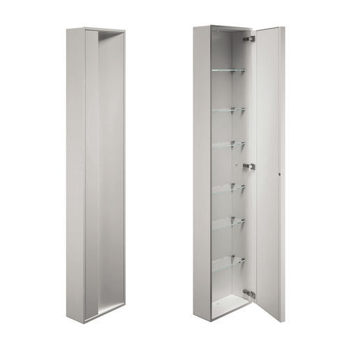 Moderner Badezimmer-Schrank - A8038A - Inda - für Privatgebrauch / Edelstahl / Glas