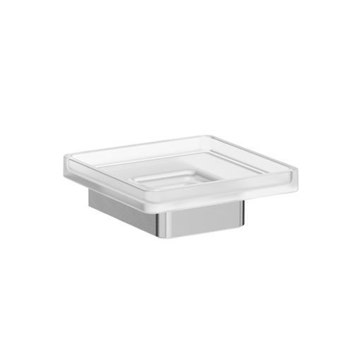 Wandmontierter Seifenhalter - A88110 - Inda - Chrom / Glas / satiniert
