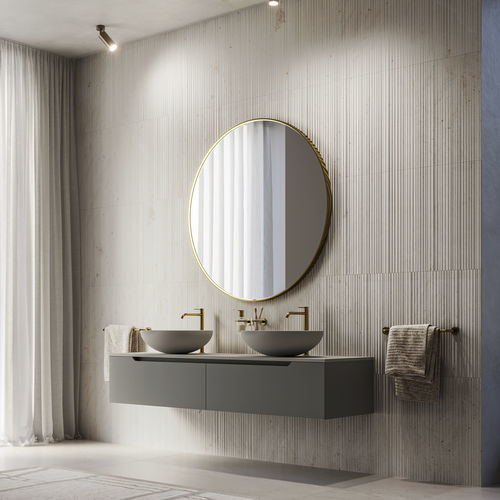 Wandmontierter Spiegel für Badezimmer - RAGUSA+ - Inda - modern / rund / Aluminium