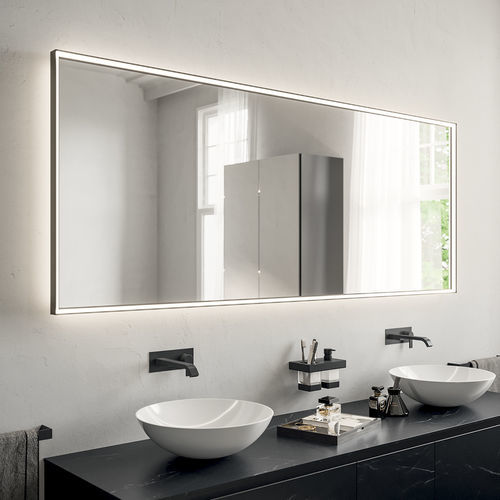 Wandmontierter Spiegel für Badezimmer - PIRANO+ - Inda - modern / rechteckig / Aluminium