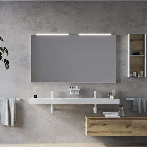 Wandmontierter Spiegel für Badezimmer - GARDA - Inda - modern / rechteckig / Aluminium