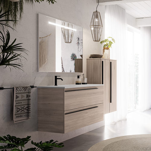 Wandhängender Waschtisch-Unterschrank - TEN - Inda - Aluminium / modern / mit Tür
