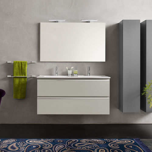 Doppelter Waschtisch-Unterschrank - URBAN - Inda - wandhängend / Holz / MDF