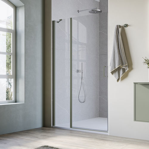 Begehbare Duschkabine - CLAIRE DESIGN - Inda - Aluminium / Glas / mit Pendeltür
