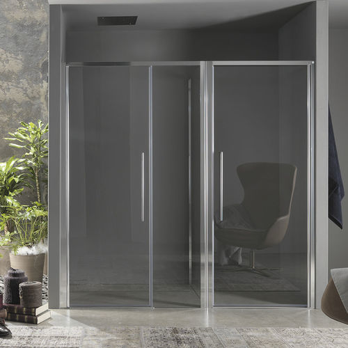 Aluminium-Duschkabine - TRENDY DESIGN - Inda - Glas / stationär / mit Pendeltür