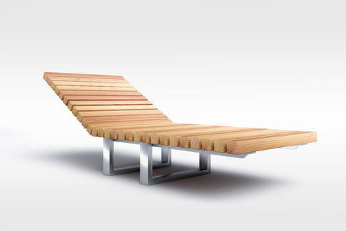Moderne Sonnenliege - Factory Street Furniture - Holz / Edelstahl / für Gewerbegebrauch