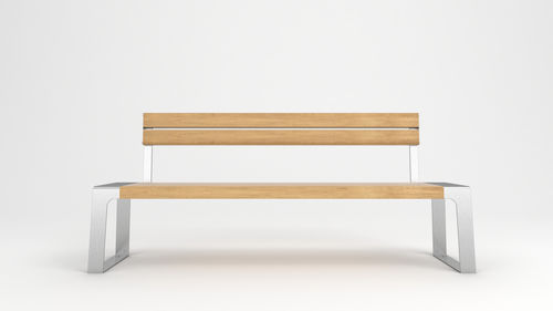 Moderne Bank für den öffentlichen Raum - MURTON - Factory Street Furniture - Holz / Edelstahl / mit Rückenlehne