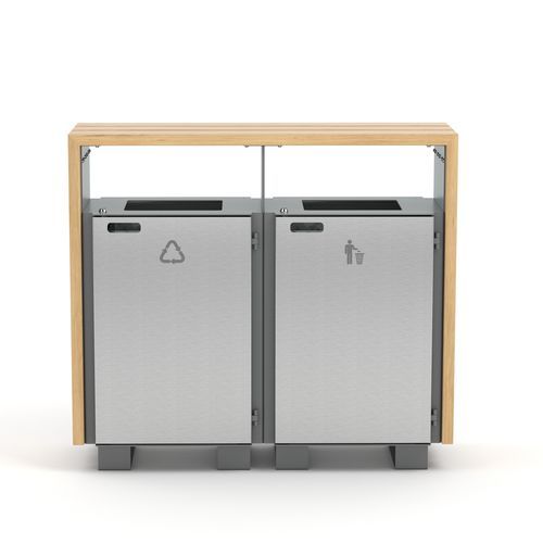 Park-Abfallbehälter - Bloc - Factory Street Furniture - System / freistehend / Holz