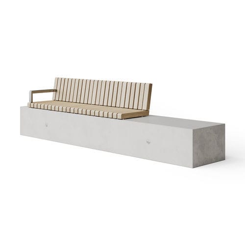 Moderne Bank für den öffentlichen Raum - Soca X ways  - Factory Street Furniture - Holz / Beton / Metall