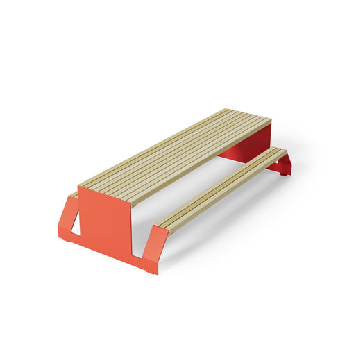 Picknicktisch / originelles Design - SLAB  - Factory Street Furniture - galvanisiertem Stahl / pulverbeschichteter Stahl / Holz