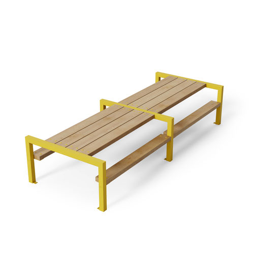 Picknicktisch / originelles Design - ARRY - Factory Street Furniture - galvanisiertem Stahl / Holz / Gestell aus Metall