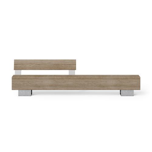 Moderne Bank für den öffentlichen Raum - BEAM SINGLE SEAT - Factory Street Furniture - galvanisiertem Stahl / Stahl / Massivholz