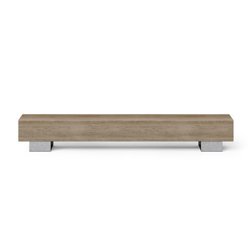 Moderne Bank für den öffentlichen Raum - BEAM DOUBLE BENCH - Factory Street Furniture - galvanisiertem Stahl / Holz / Eiche