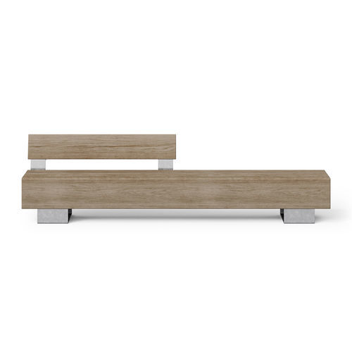 Moderne Bank für den öffentlichen Raum - BEAM DOUBLE SEAT - Factory Street Furniture - galvanisiertem Stahl / Massivholz / Eiche