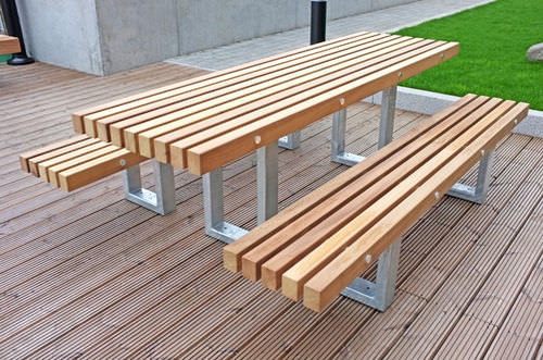 Moderner Esstisch - TORD - Factory Street Furniture - Holz / galvanisiertem Stahl / rechteckig