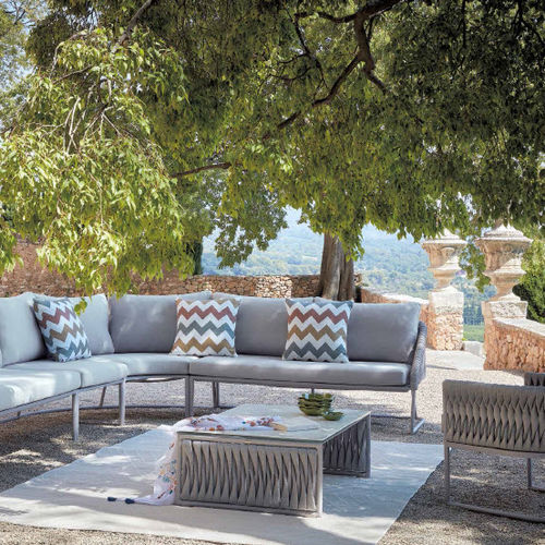 Moderner Couchtisch - BASKET - SIFAS - Keramik / Gestell aus lackiertem Aluminium / rechteckig
