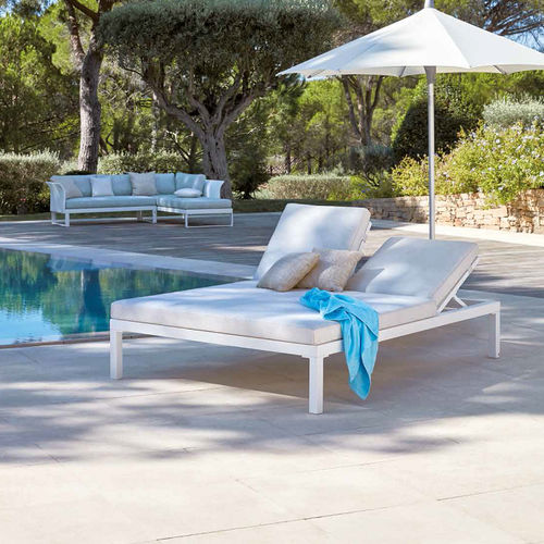 Moderne Sonnenliege - KOMFY - SIFAS - Polyester / lackiertes Aluminium / für Garten