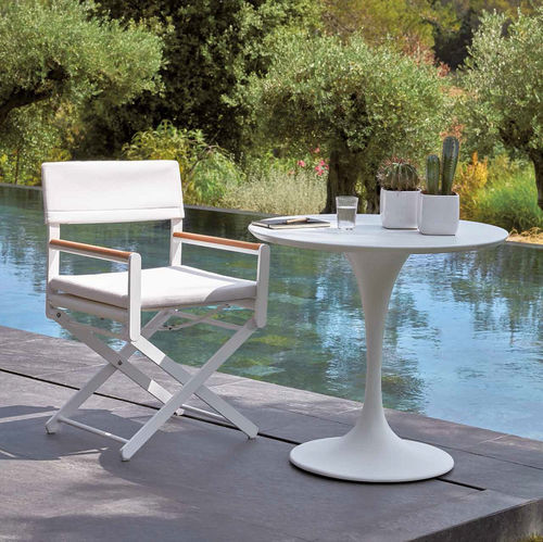 Moderner Lampentisch - KOROL - SIFAS - Glas / Gestell aus lackiertem Aluminium / rund