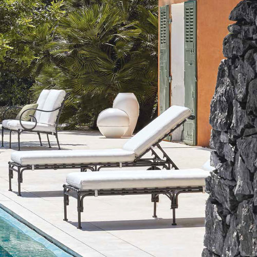 Klassische Sonnenliege - KROSS - SIFAS - Acrylgewebe / Aluminium / für Garten