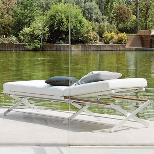 Moderne Sonnenliege - OSKAR - SIFAS - Kunstleder / Polyester / Aluminium
