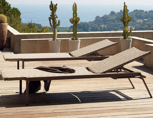 Moderne Sonnenliege - PHENIKS - SIFAS - Polyester / lackiertes Aluminium / für Garten